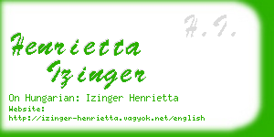 henrietta izinger business card